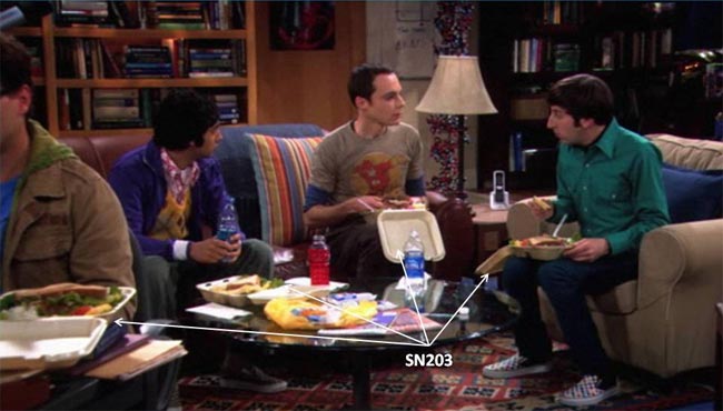 Big Bang Theory food containers on TV