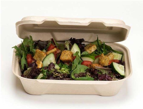 Harvest Fiber Kraft hinged container